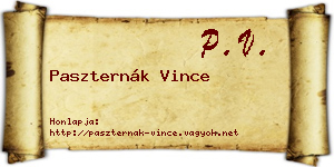 Paszternák Vince névjegykártya