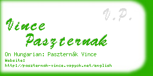 vince paszternak business card